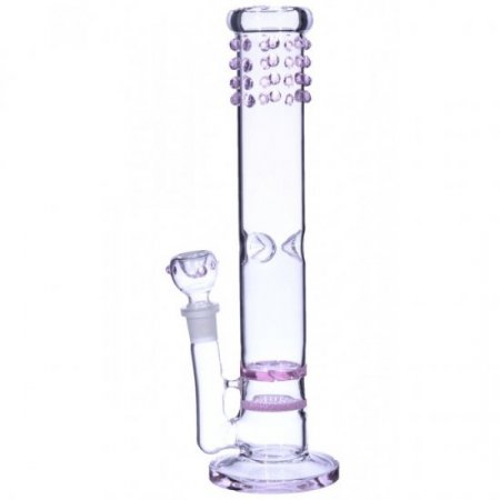 13" Girly Double Honeycomb Bong With Tornado Water Pipe - Pink With Marble Accent New