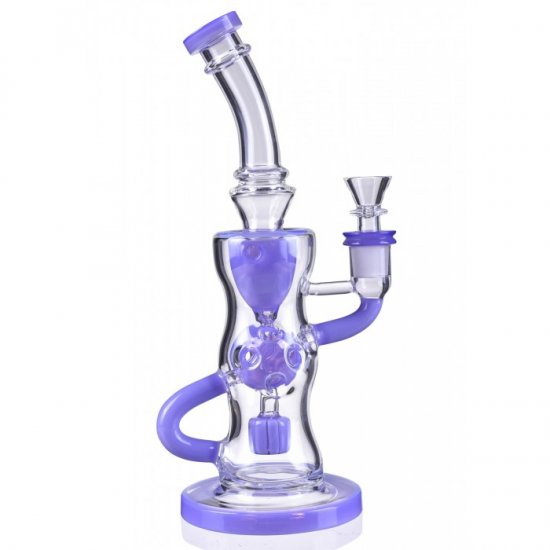 10\" Fab Egg Recycler Bong Water Pipe with 14mm Male Bowl - Purple New