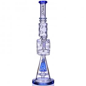 Lord Of Space Stone - Lookah? - 18" Mushroom Domed Sprinkler Perc Bong - Blue New