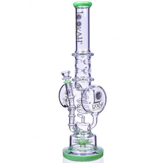 Smoke Reviver - Lookah? - 18\" Coil Perc To Sprinkler Perc Bong - Slyme Green New