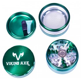 The Force - Viking Axe? - 4-Part Glass Hybrid Grinder - 63MM - Green New