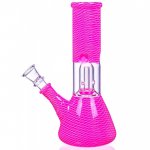8" Matrix Percolator Girly Bong With Down Stem and built in Bowl - Hot Pink New