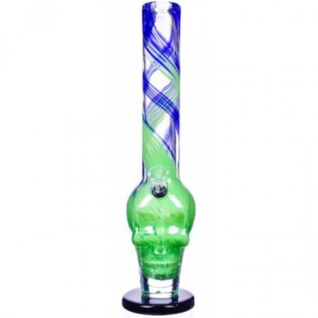 The Oathkeeper - 16" Multicolor Thick & Heavy Skull Face Design Bong New