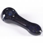 3.5" Zebra Designed Glass Spoon Hand Pipe - Deep Blue New