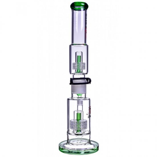 Chill Glass 19\" Bong with Double Inline Matrix Perc - Green New