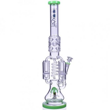 Strange Smoke - Lookah? - 20" Sprinkler Perc And Quad Honeycomb Bong - Green New