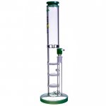 16" Extra Heavy Triple Honeycomb Bong Water Pipe With Matching Bowl - Green New