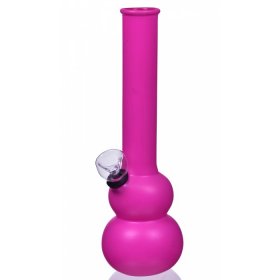 8" Double Bubble Water Pipe - Pink New