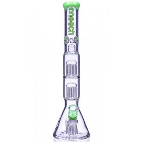 Hulk's Pipe - Cheech Glass - 19" Triple Tree Perc Beaker Base Bong - Slyme New