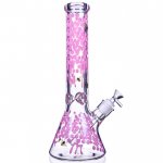 The Apiary - 14" Honeycomb Beaker Bong - Pink New