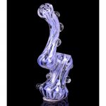 6" SWIRLED BUBBLER WITH BEADS - PURPLE New