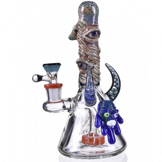 Triple Eye Horned Bong - 8\" Showerhead Perc Bong - Tattoo Glass New