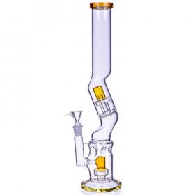 The Splasher - 18" Double Matrix Perc Zong Bong - Amber New