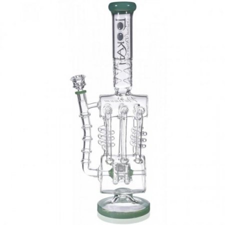 The Missing Alderaan Relic - Lookah Platinum Series Bong - 18" Barrel Spiral Blast Recycle Ice Glass Bong - Lake Green New