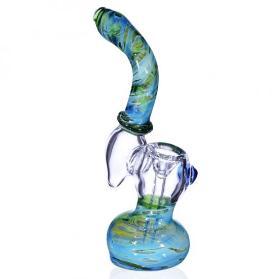 7\" Earthy Bubbler - Blueish Green New