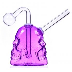 The Twins - Skull Design Dab Rig Bong - Purple New