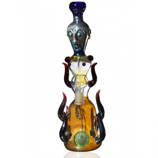 11.5\" Aztec Statue Oil Dome Water Pipe - Fumed New