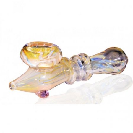 The Kings Pipe - 5" Color Changing Golden Fumed Glass Hand Pipe New