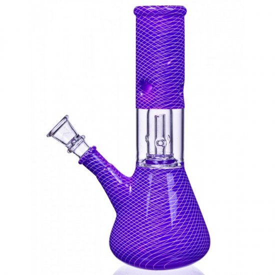 8\" Matrix Percolator Girly Bong With Down Stem And Bowl - Purple New