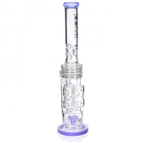 Amethyst Pipe - Lookah Premium Series Bong 20" Sprinkler Perc With Triple Barrel Connected With Single Dome New