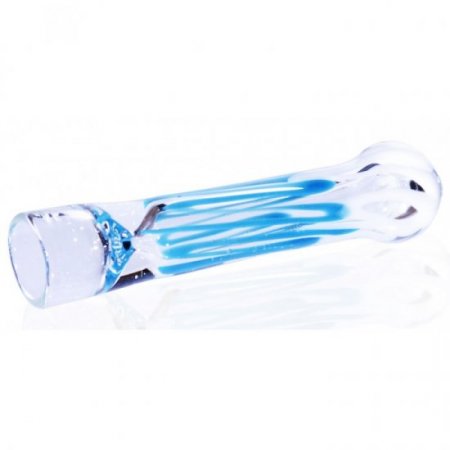 3" Striped Chillum - Blue N White New