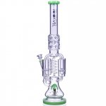 Strange Smoke - Lookah? - 20" Sprinkler Perc And Quad Honeycomb Bong - Green New