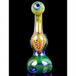 The Peacock - 7" 24KT Golden Bubble Trap Sherlock Bubbler New