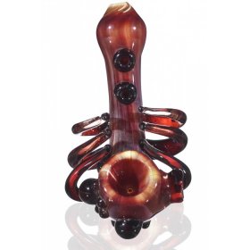 Fiery Octopus - 5" Sherlock Glass Hand pipe New