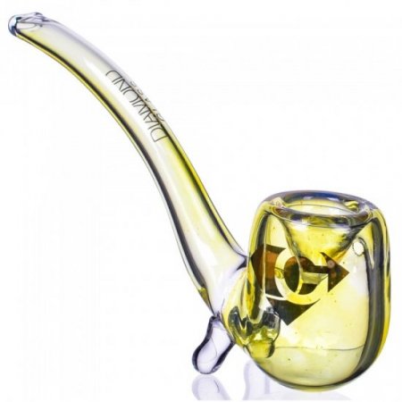 Diamond Glass? - 6" Sherlock Glass Hand Pipe - Golden Fumed New