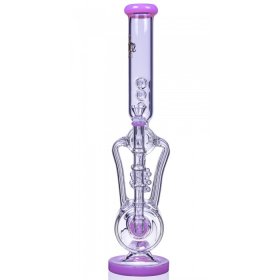6 Speed - SMOQ Glass - 19" 6-Arm Coil Recycler Bong - Pink New