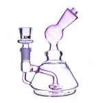 6" Circular Perc Designed Bong with Matching Bowl - Pink New