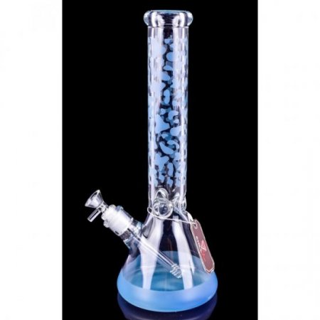 The Vibranium - Chill Glass 15" Thick UV Reactive Color Changing Beaker Base Bong - Blue New