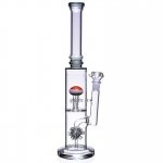 16" Inch Sprinkler Percolator to Circ Ball Perc Bong Glass Water Pipe - 18mm Male Dry Herb Bowl - Black New