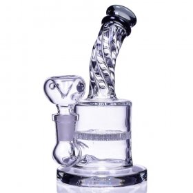 The Smokebrust - 6" Tilted Honeycomb Bong Water Pipe - Clear Black New