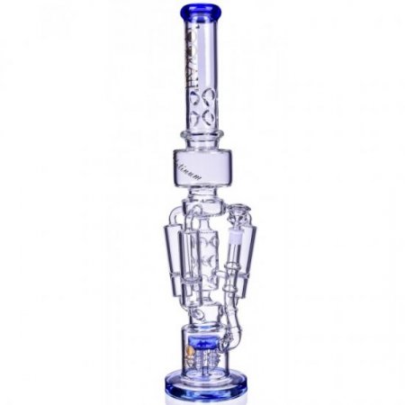 The Imperial - Lookah? - 23" Sprinkler Perc to Triple Honeycomb Chamber Bong - Ice Blue New