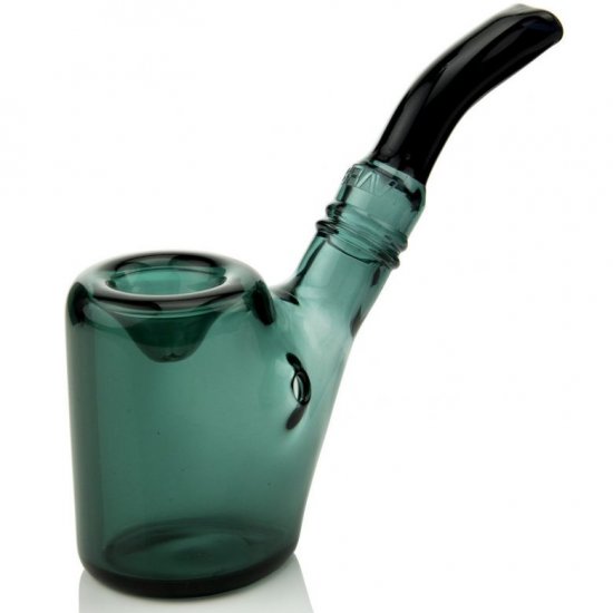 Agent J - Grav? - 4\" Sitter Sherlock Hand Pipe - Lake Green New