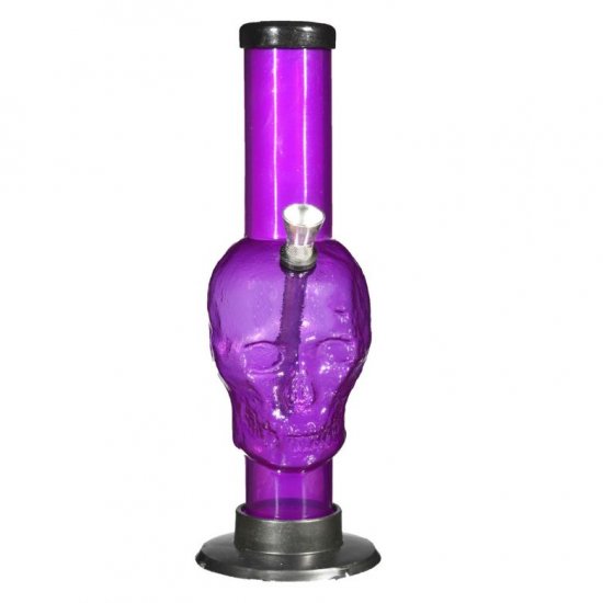 9\" Skull Acrylic Water Pipe - Large - Assorted colors New