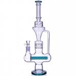 Smoker's Slide - 17" One-Arm Inline Recycler Bong Water Pipe - Teal New