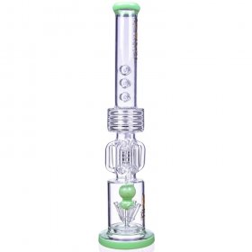 Smoke Realm - Lookah? - 21" Double Chamber Honeycomb Perc Bong - Assorted Color New