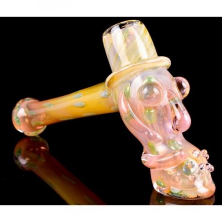 The Skull Magician 2.0 - 9" Golden Fumed Hammer Bubbler New