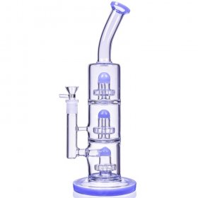 The Defender - 14" Triple Inline Showerhead Bong - American Blue New