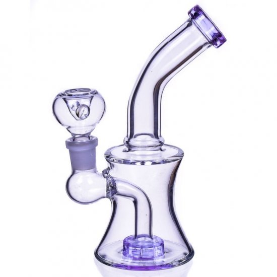 Smokey Meadows - Tilted Neck Showerhead Perc Bong - Purple New