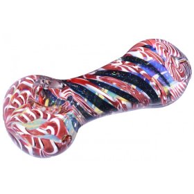 4" Swirl Dichroic Pipe - Red New