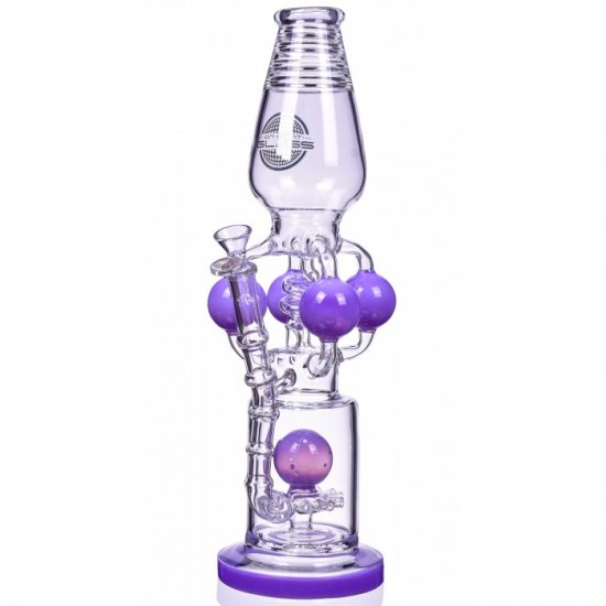 Blast Balls - 17\" Quad Ball Chamber Multi Perc Bong - Purple New