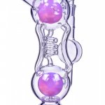 Sweet Smoke - 10" Double Ball Chamber Scientific Bong - Pink New