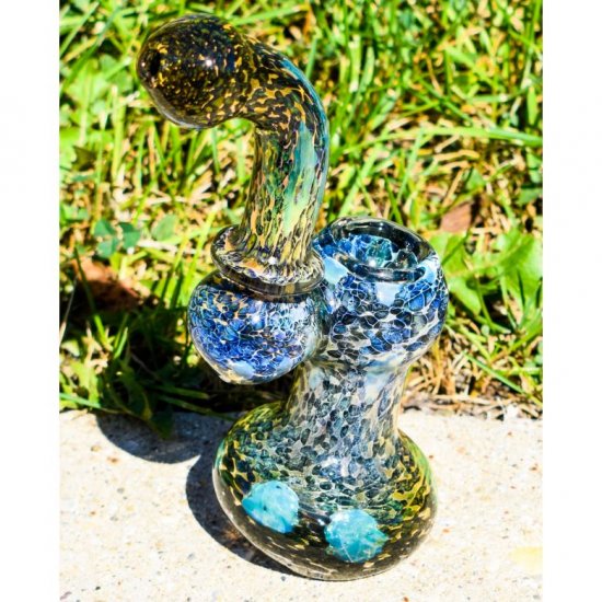 Jurassic Smoke - 6\" Bubble Trap Fritted Sherlock Bubbler New