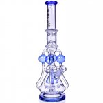 The Amazonian Trophy - LOOKAH PLATINUM SERIES - 19" SMOKING BONG WITH 4 CIRCULAR CHAMBER RECYCLER AND SPRINKLER MUSHROOM PERC - Sky Blue New