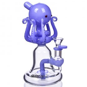 Dr. Otto Octavius - Lookah? - 9" Showerhead Perc Bong - Milky Blue New