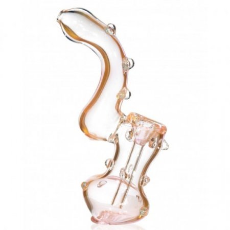 6" Golden Fumed Spotted Bubbler New