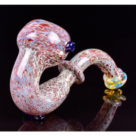 6" Fritted Sherlock Glass Pipe - Golden Fumed New